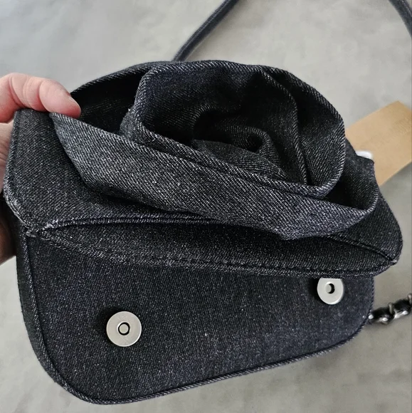 Steve Madden BNWT Black Denim Purse - Picture 3 of 8